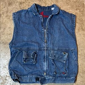RPM Denim Sleeveless Vest with 3 Pockets